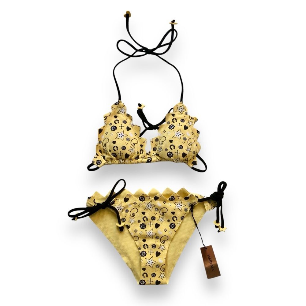 Marysia Swim Honolulu Triangle Bikini Set In Banana Bandana NWT Size Medium
